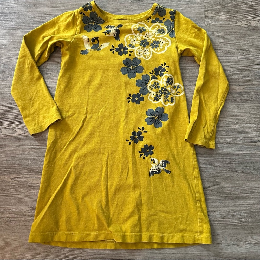 Tea Collection Mustard and Navy Floral Top